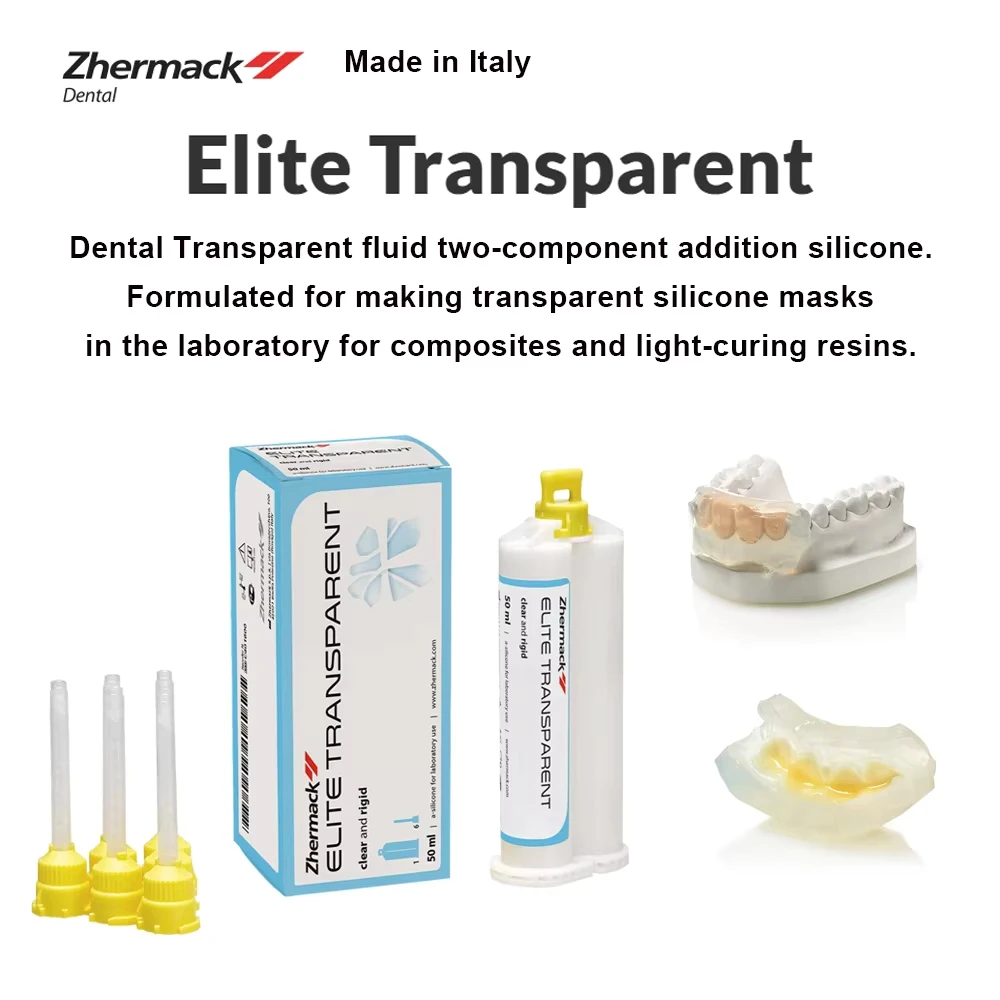 Zhermack Elite Transparent Clear Rigid Dental Lab Silicone Dental Lab Model Duplicating Material 50ml Cartridge Kit (art.: 3920dc5d3d6cd) - 3920dc5d3d6cd