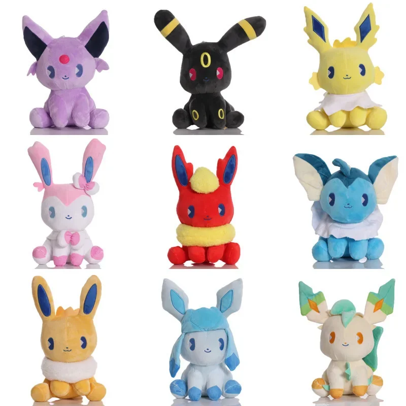 Плюшевые игрушки Pokemon Eevee Sylveon милые Мультяшные мягкие аниме Vaporeon Jolteon Plushie