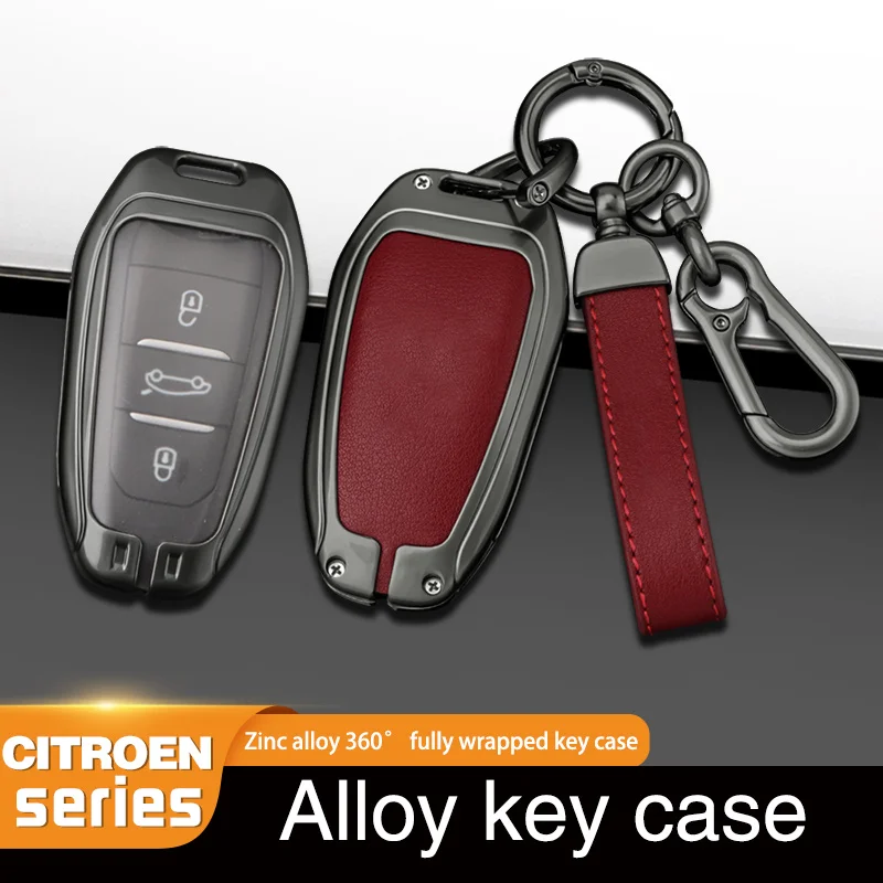 

Fashion Metal Leather Car Remote Key Case Cover Shell For Citroen C4 C4L C6 C3-XR Picasso DS3 DS4 DS5 For Peugeot 308 408 508