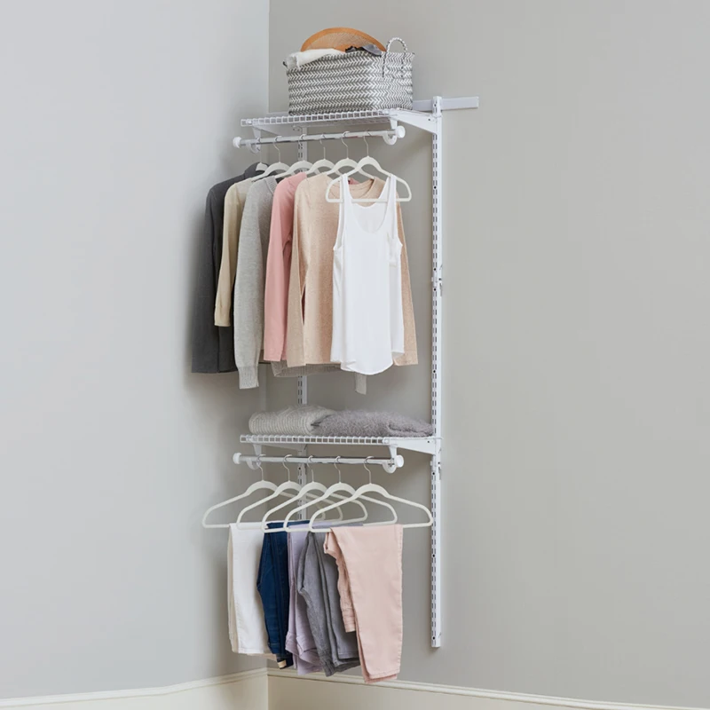 

Rubbermaid 2-4ft Steel Expandable Closet Kit Organization Storage Clothes Rack