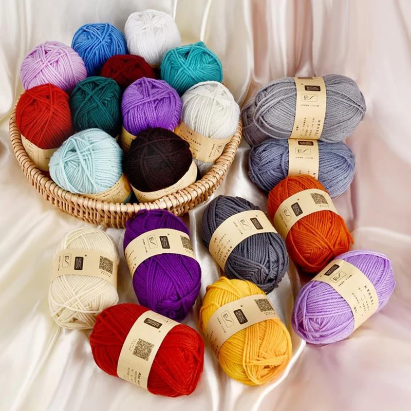 45 г/шар 56 цветов 4 слоя средней грубой шерсти окрашенная смешанная пряжа мягкая «сделай сам» ручная вязка шарф свитер шляпа Кукла Одежда Плетеный аксессуар