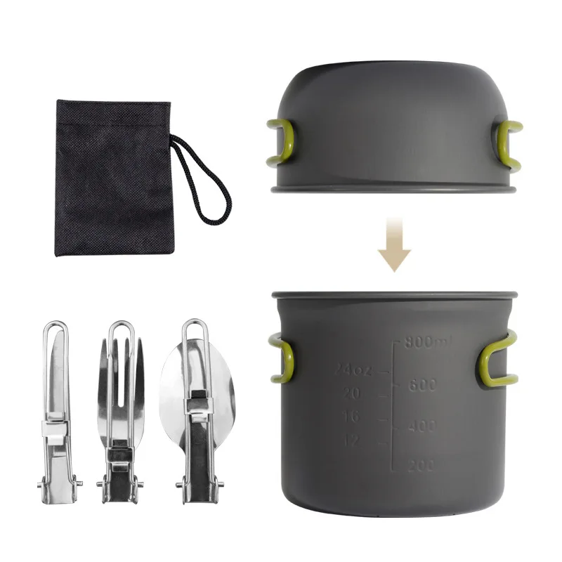 

7PCS/set Ultralight Camping Cooking Utensils Outdoor Tableware Pot Set Hiking Picnic Tourist Dishes Supplies Equipment Kitchen