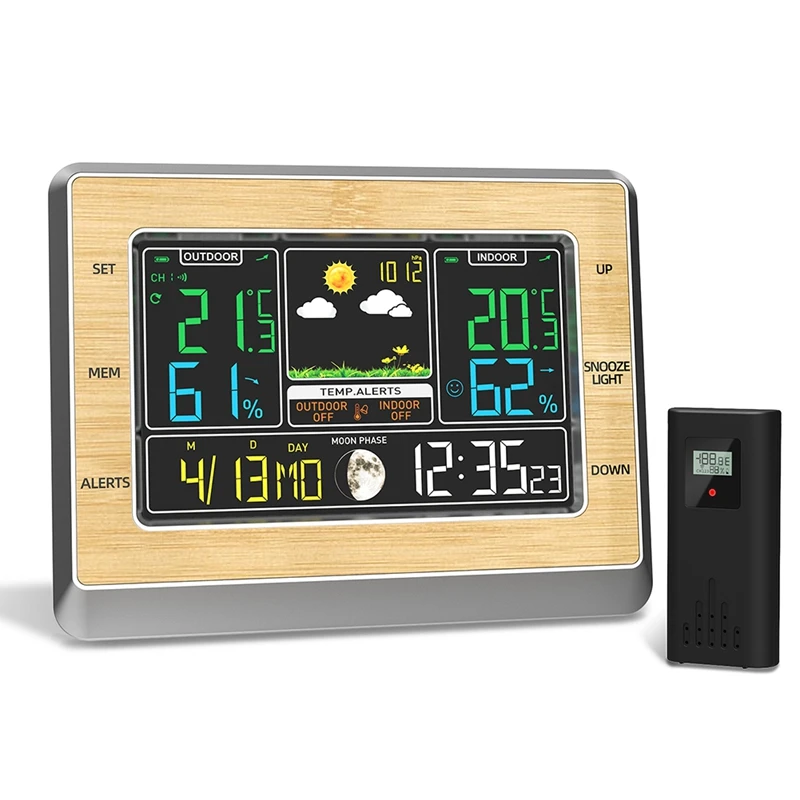 

Цифровой светодиодный Многофункциональный Будильник с функцией измерения температуры, влажности, давления и прогноза погоды с USB-зарядкой