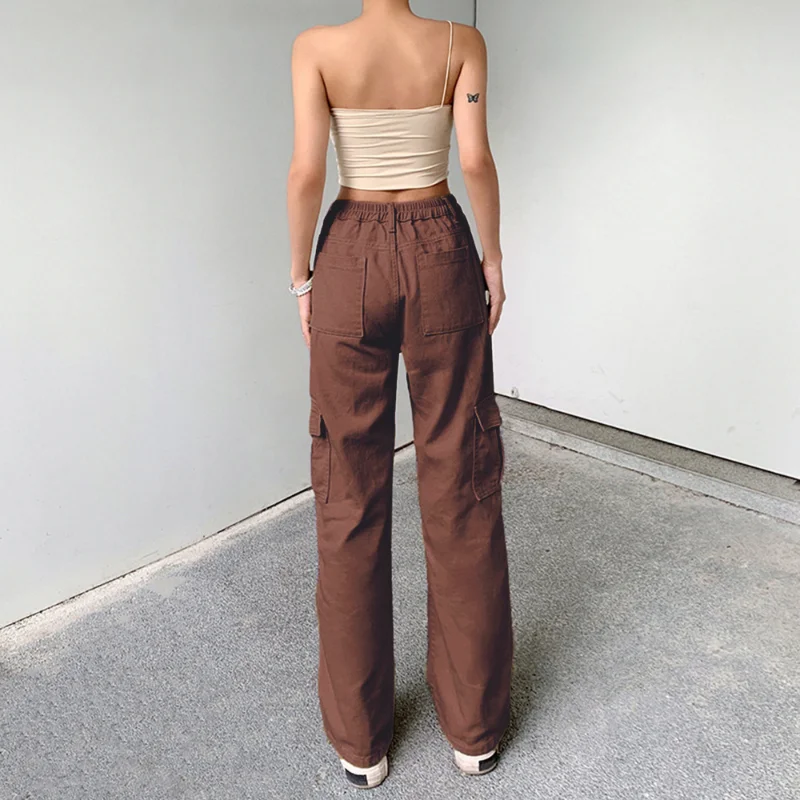 Solid Color New Straight Denim Pants 2023 Design Personalized Versatile Work Clothes Trousers Women's Fashion Street Trendsetter