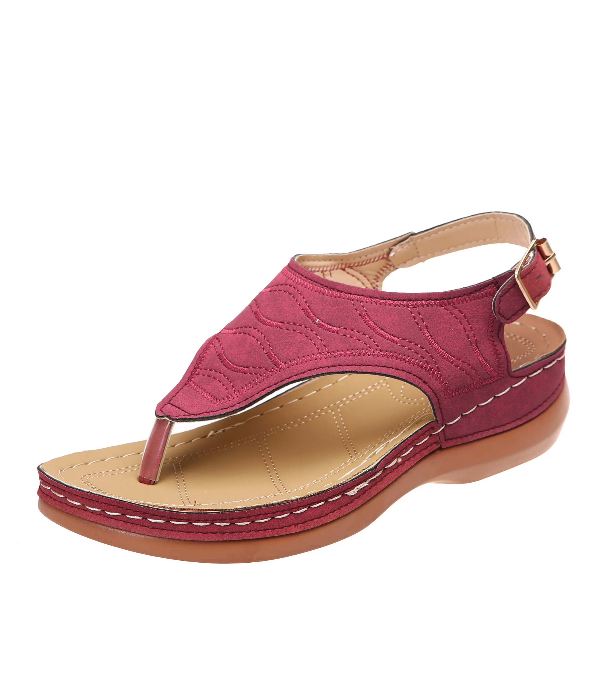 

2022 New Summer Women Strap Sandals Women's Flats Open Toe Solid Casual Shoes Rome Wedges Thong Sandals Sexy Ladies Shoes
