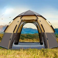 hewolf outdoor camping tent double layer wateroproof family automatic tent 5 8 persons portable breathable outdoor travel tent