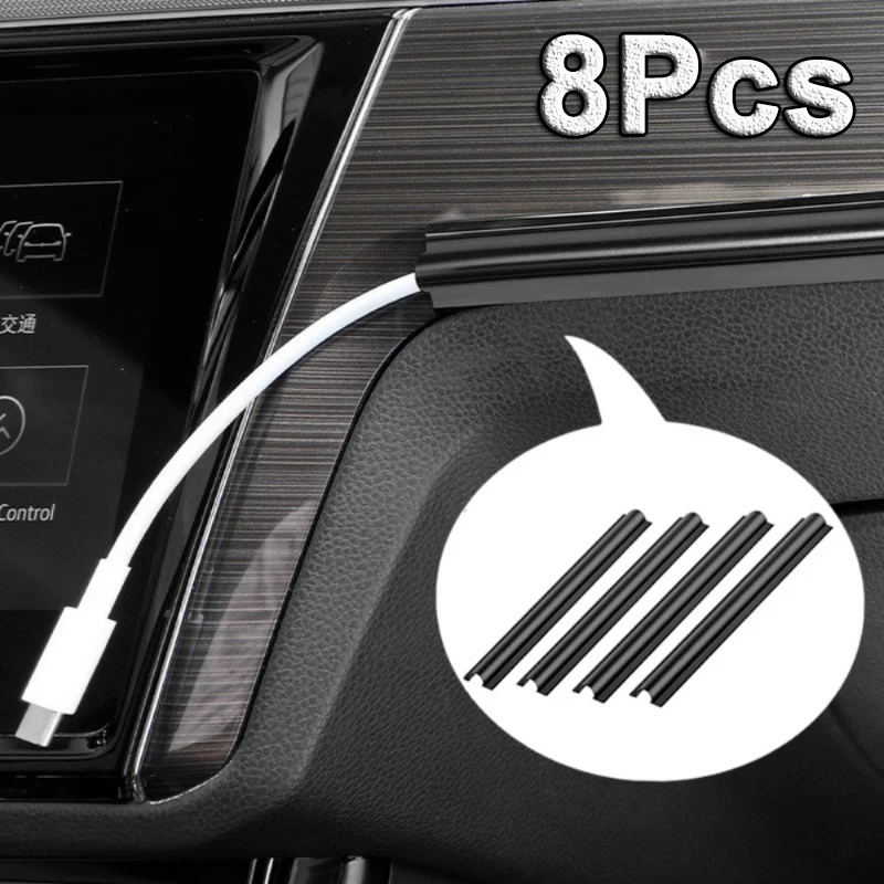 

8Pcs Car Interior Cable Line Sleeve Protector Clips Data Cable Organizer Universal Hidden Wire Cover Clamp Tools Accessories