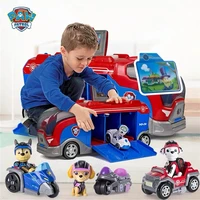 paw patrol mission cruiser music rescue base bus toy set dogs ryder anime action figures model car toys kids birthday best gift