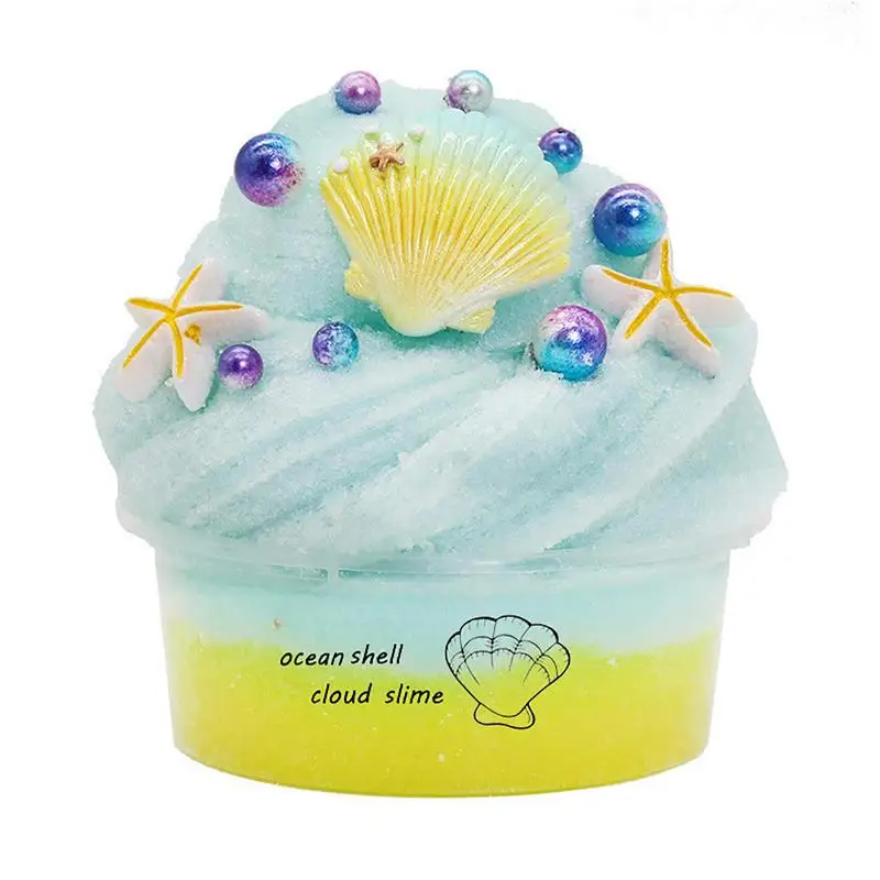 

Fluffy Cloud S 60ml Stress Relief Toy Delicate DIY Mud Supplies Kit Elastic Ocean Shell Interactive Crunchy Bubble Fluffy