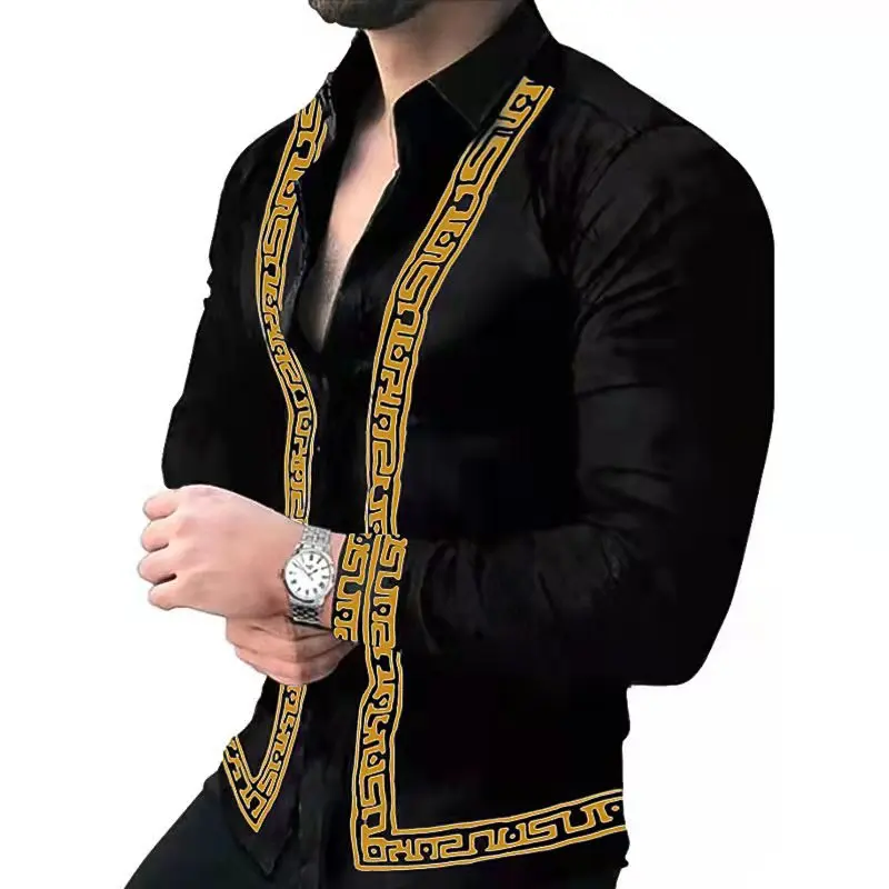 2022 Luxury Brand Social Men Shirts Gradual Casual Single Button Shirts Wild Shirts Printed Male Blouses S-6XL