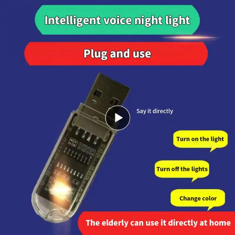

Lampade Intelligentized Portable Usb Voice Control Light Intelligent Universal Battery Intelligent Sensor Light Car Accessories
