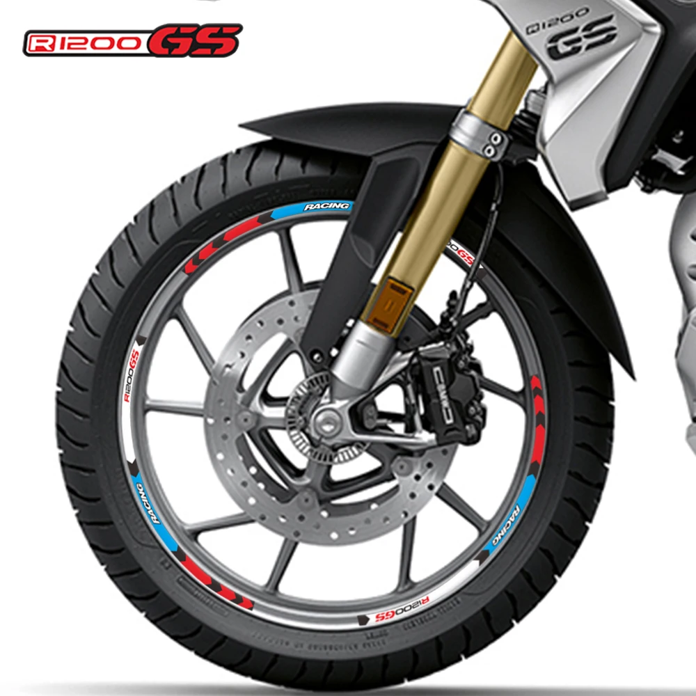 

Motorcycle Wheels Sticker Decorative Accessories Decals Rim Tire Reflective Stripe Set For BMW R1200GS R 1200GS r1200 gs19''17''