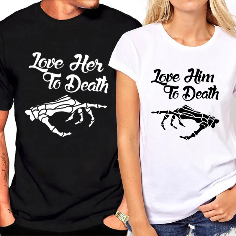 

Women Print Skull Hand Summer Couple Clothes Camisetas Mujer New Couple T Shirt for Lovers Short Sleeve Funny T Shirt