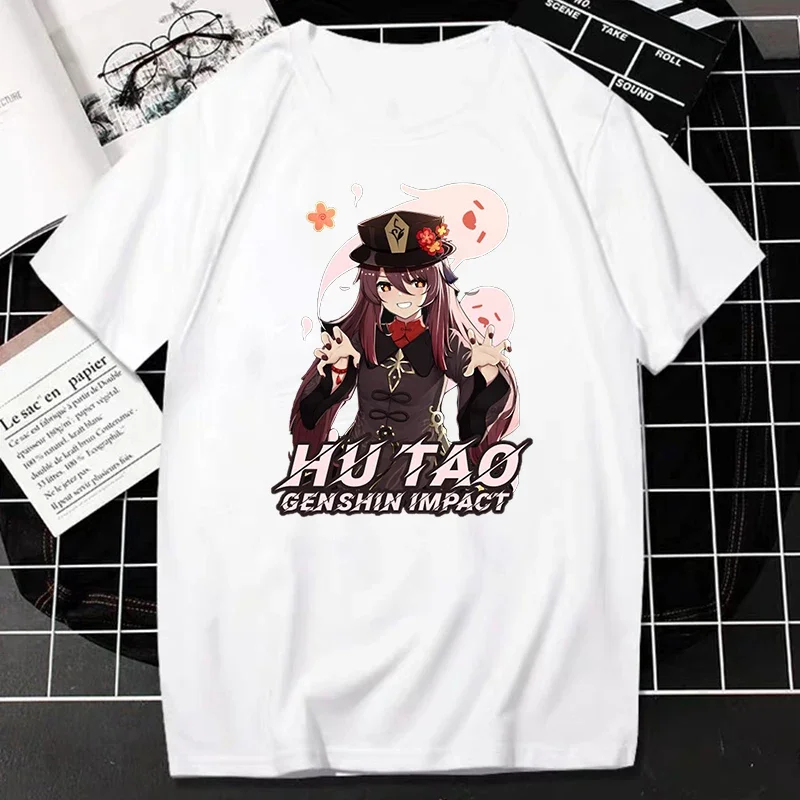 Футболка Game Genshin Impact Kawaii с аниме-принтом женская футболка большого размера для