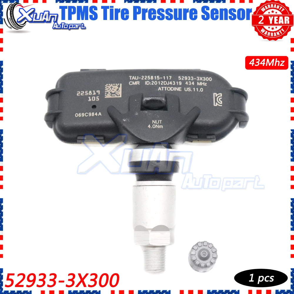 

XUAN 1PCS Tire Pressure Monitor Sensor TPMS 52933-3X300 For Hyundai I30 I35 Elantra Kia K3 RIO 434MHZ 529333X300 52933-4V000