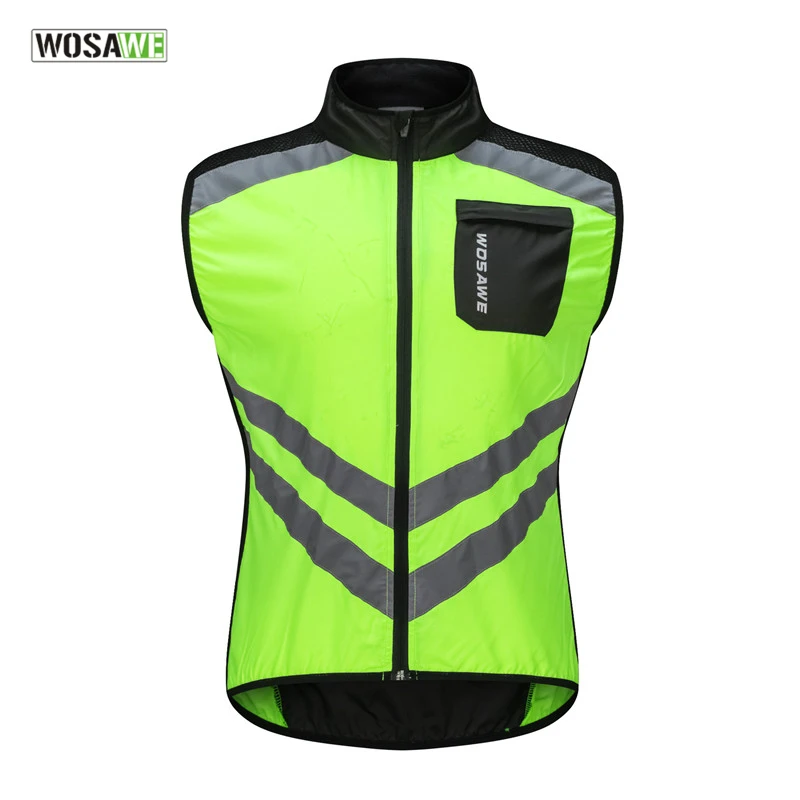 

2022 New WOSAWE Windproof Cycling Vest MTB Bike Jacket Outdoor Sport Quick-Dry Rain Jacket Sleeveless Reflective Clothing