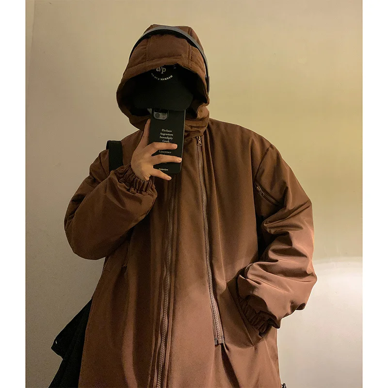 Winter Jacket Men Warm Fashion Casual Thicken Hooded Jacket Men Streetwear Korean Loose Thick Short Coat Mens Parker M-3XL