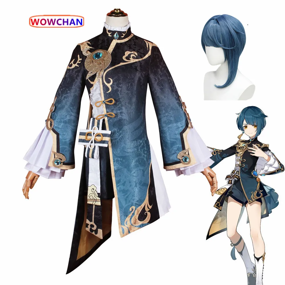 

Anime Genshin Impact Xingqiu Cosplay Dress Xing qiuUniform Halloween Clothes Costume