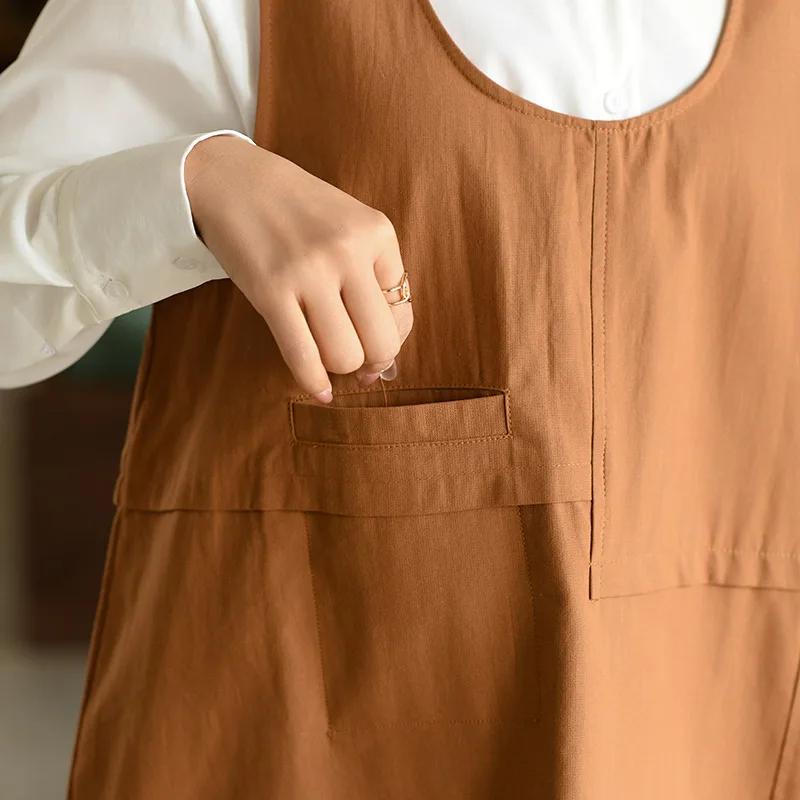 Платье женское весеннее средней длины без рукавов элегантное свободное платье в