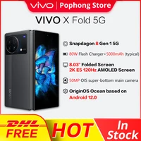 DHL Free VIVO X Fold 5G MobilePhone 8.03'' Folded Screen 2K E5 120Hz AMOLED Snapdagon 8 Gen 1 Octa Core 66W SuperCharge NFC