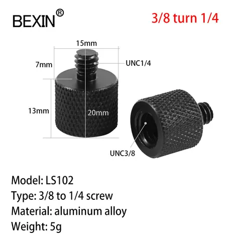 Быстросъемный винтовой адаптер из алюминиевого сплава с диагональю от 5/8 до 3/8 дюйма или до 1/4 дюйма