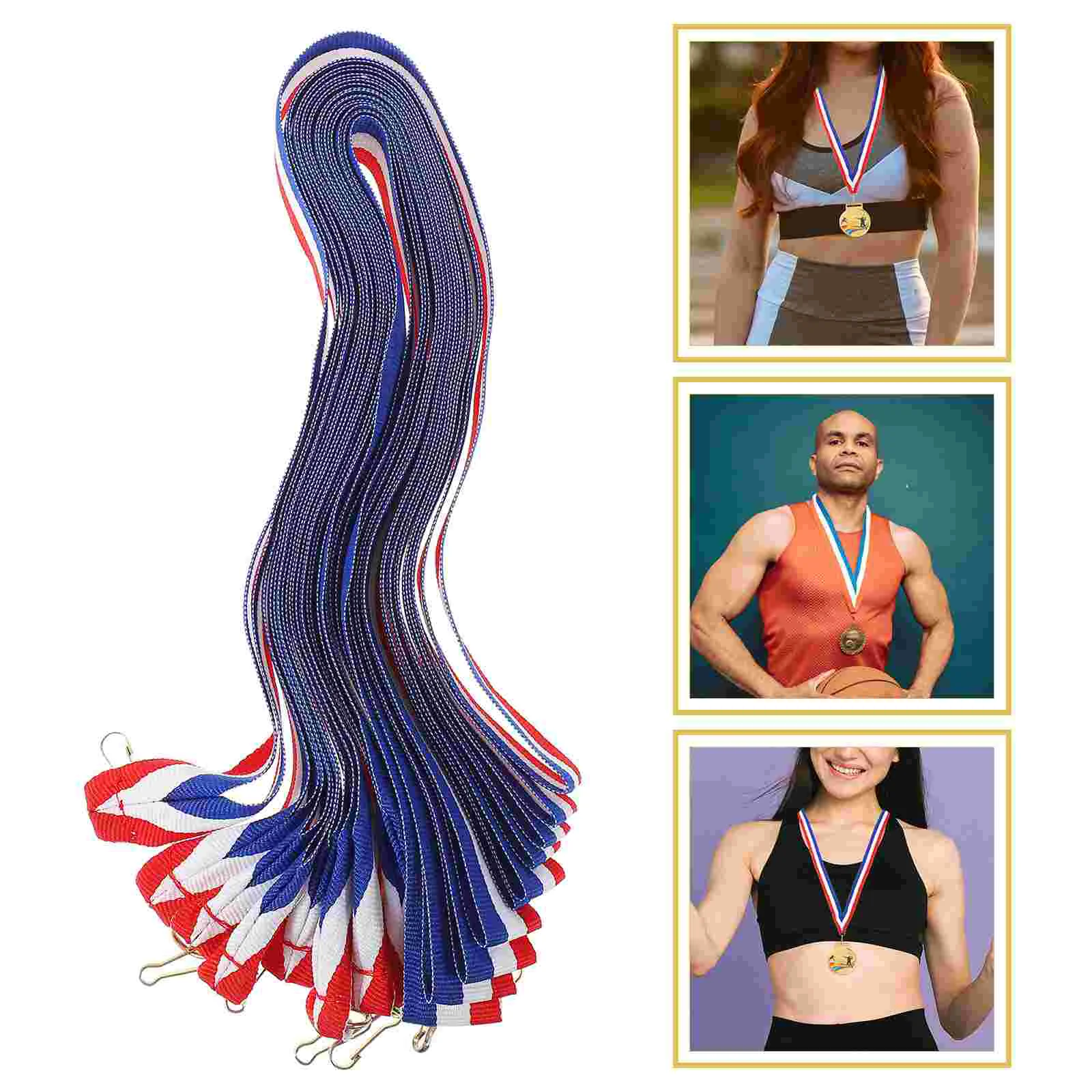 

Red White And Blue Ribbon Competition Award Ribbon Party Multi-function Neck
