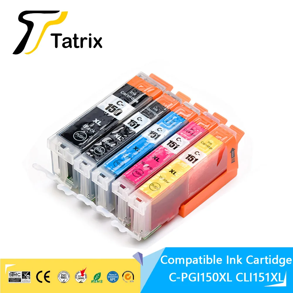 

Совместимый чернильный картридж Tatrix PGI150 CLI151 для Canon PIXMA IP7210 MG5410 MG5510 MG6410 MG6610 MG5610 MX921 MX721