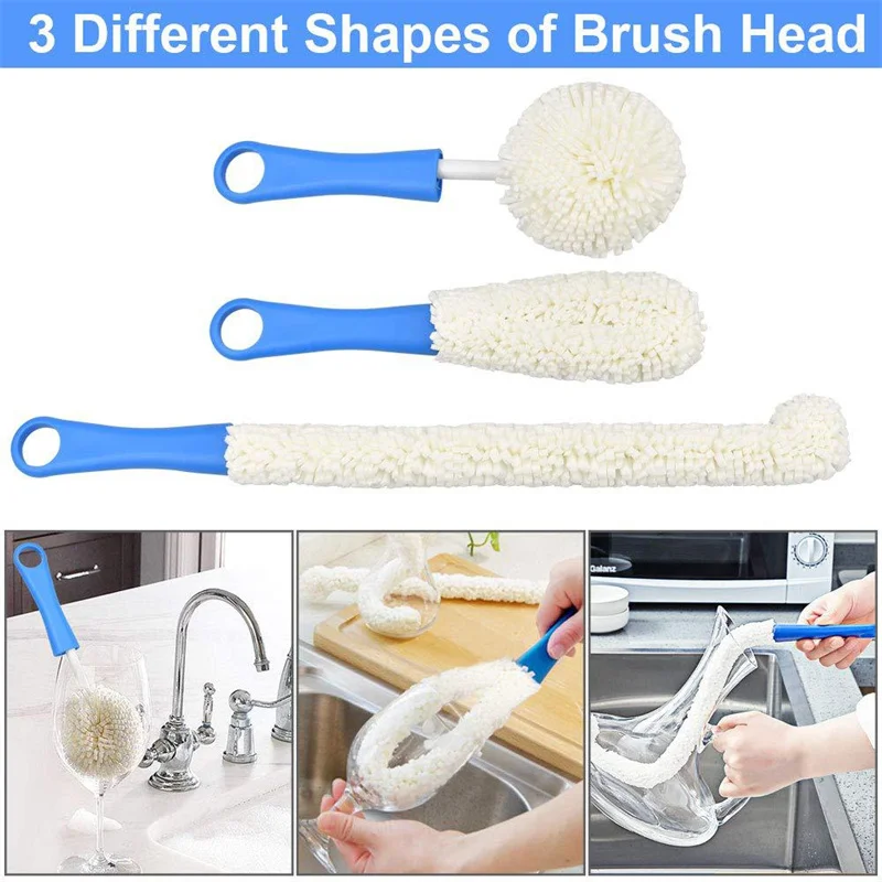 

Flexible Wine Bottle Brush Bendable 3PCS for Baby Bottles Beers Jugs Water Botte Flexible Bendable 3PCS Multi-Purpose TS1