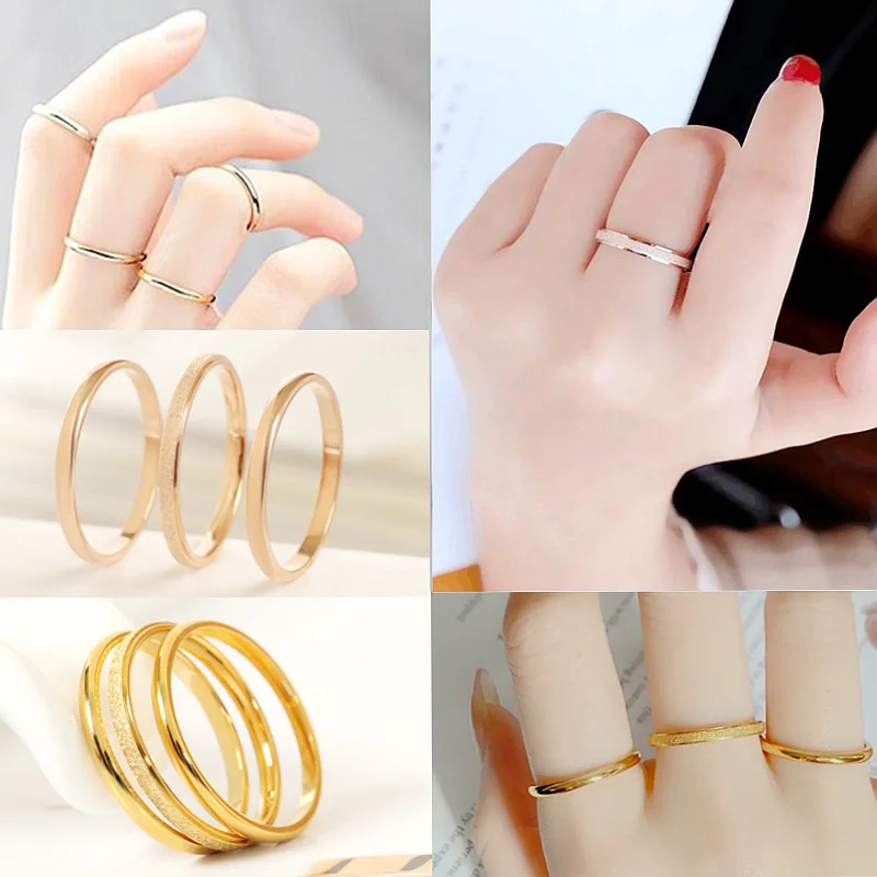 

Luxury Designer Rings Jewelry for Women Gold Silver Color Girls Fashion Jewellery Accessoires Femme Stainless Steel Rings