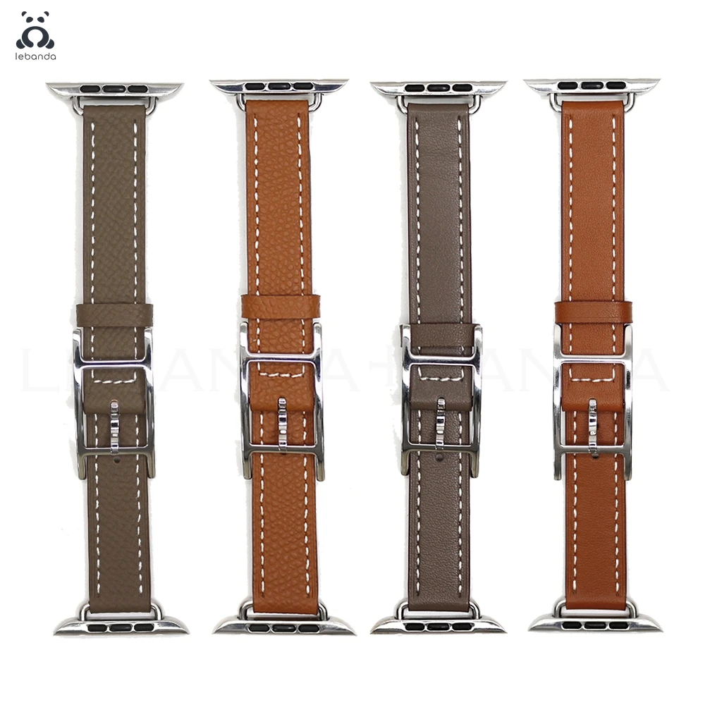Фото Ремешок Lebanda Hapi Attelage Single Tour для Apple Watch Series 11 10 9 8 7 6 SE3, роскошный кожаный ремешок с плотно прилегающим адаптером и H-образной пряжкой №5