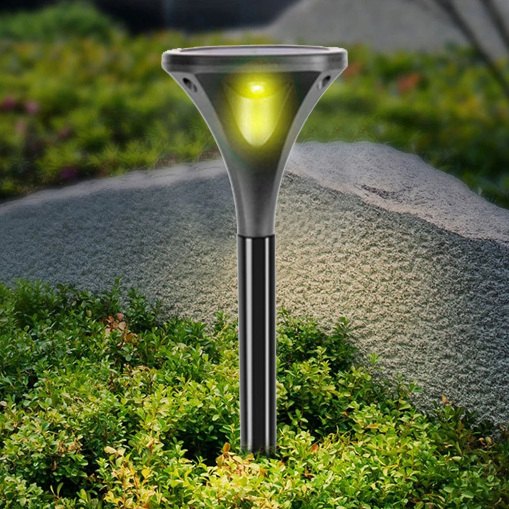 

New 2Pcs Colorful LED Four-Sided Light Solar-Powered Lamps Outdoor Lawn Stake Lighting LED Ground Garden Decorative