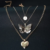 butterfly peach heart womens necklace new fashion beach necklace
