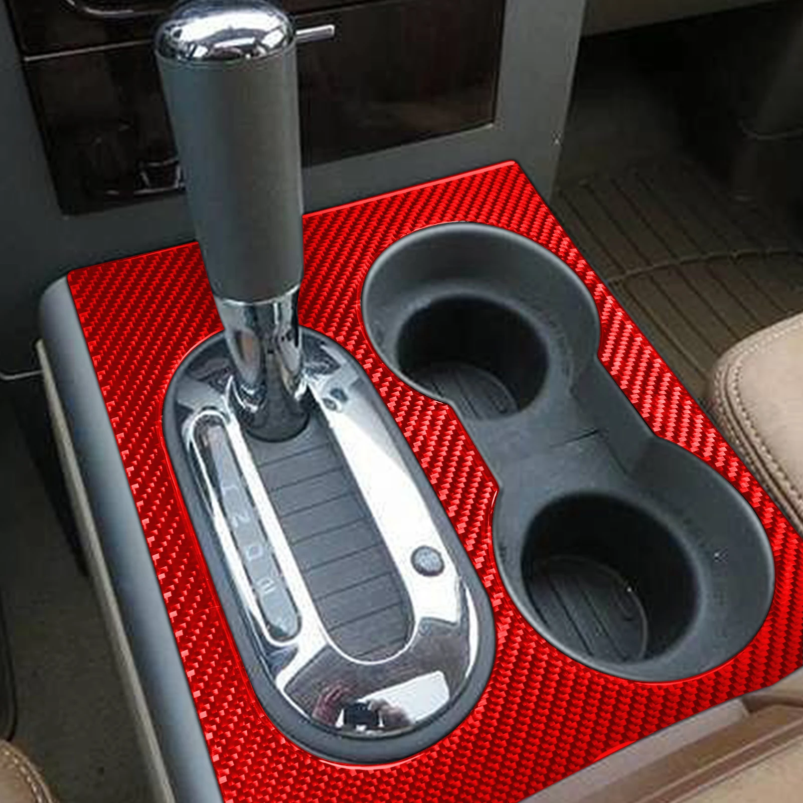 

For Ford F150 2004 2005 2006 2007 2008 Car Gear Shift Water Cup Holder Panel Box Cover Trim Carbon Fiber Stickers Accessories