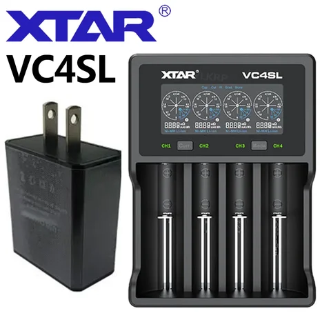Модернизированное и расширенное умное зарядное устройство XTAR VC4SL, USB-вход типа C, поддержка зарядки QC3.0