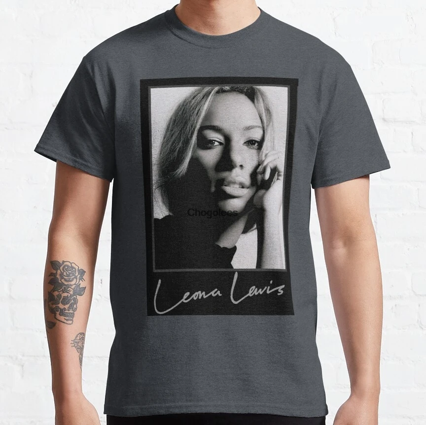 

T-Shirt noir et blanc pour homme et femme, avec Portrait de Popstar, Leona, levis