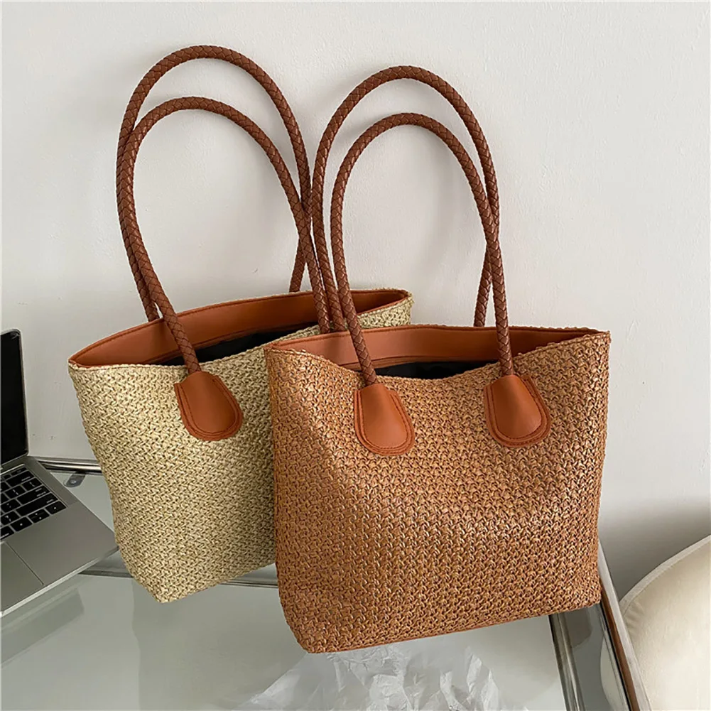 

Straw Women Handbag Large Capacity Female Girl Summer Beach Totes Shoulder Bags for Women Storage Handmade Tote
