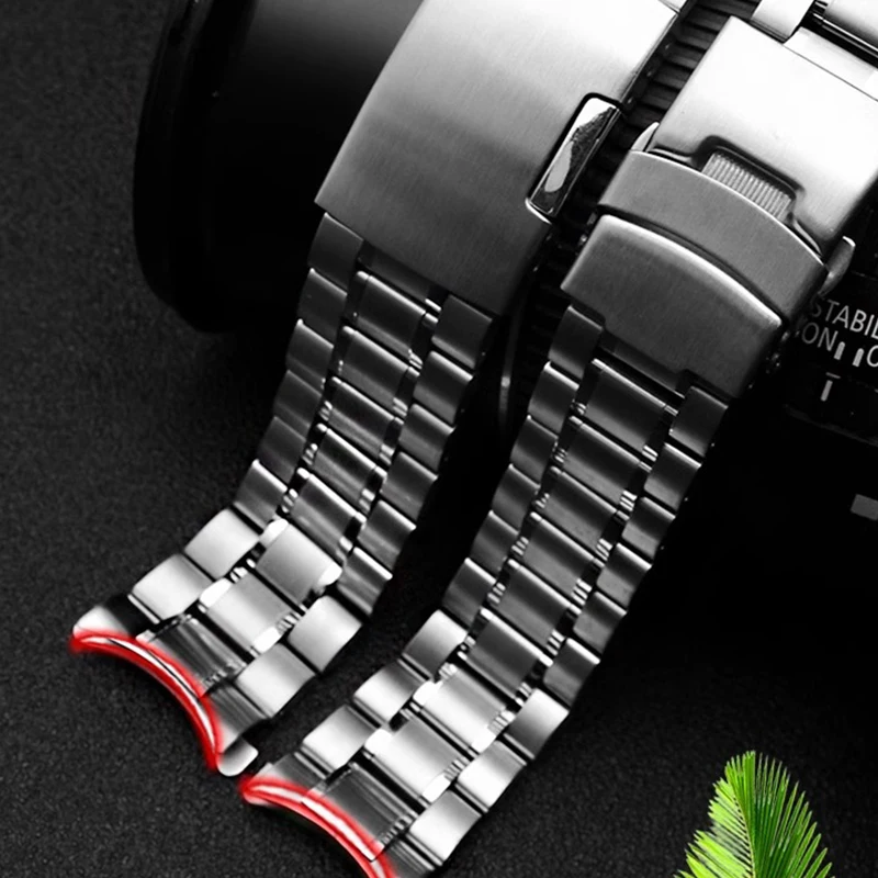 20 мм 22 для Seiko Timex Casio Longines Armani изогнутый конец ремешок из нержавеющей стали