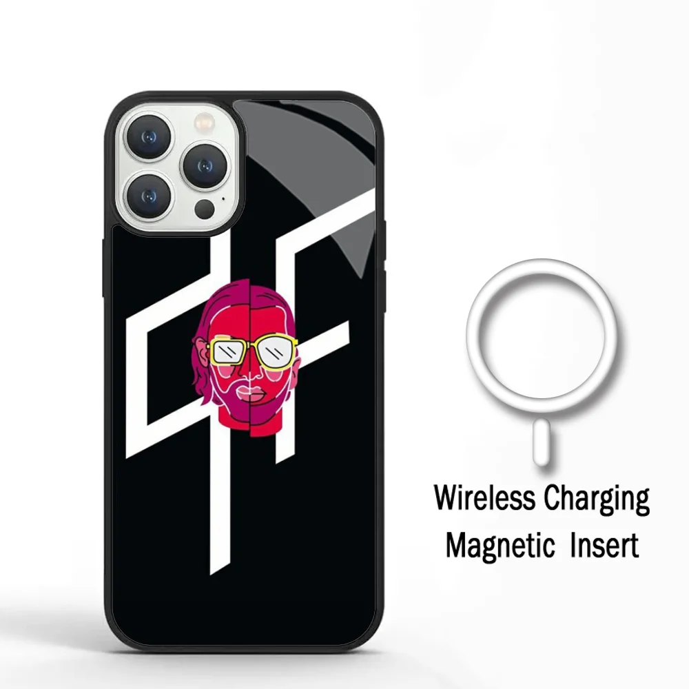 PNL QLF Rapper Black Phone Case For IPhone 16 15 Pro Max 14 Plus 13 12 11 Magesafe Magnetic Wireless Charge Cover