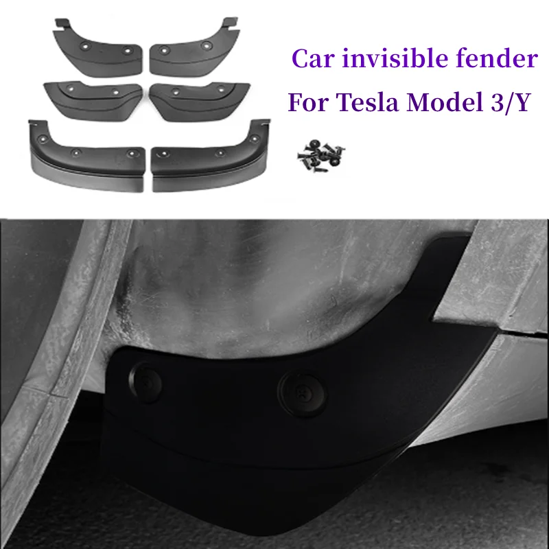 

For Tesla Model 3 Model Y Invisible Car Mud Fenders Rear Wheel Mud Flaps Mudguards Splash Guards Tesla Model Y 2023 Accessories