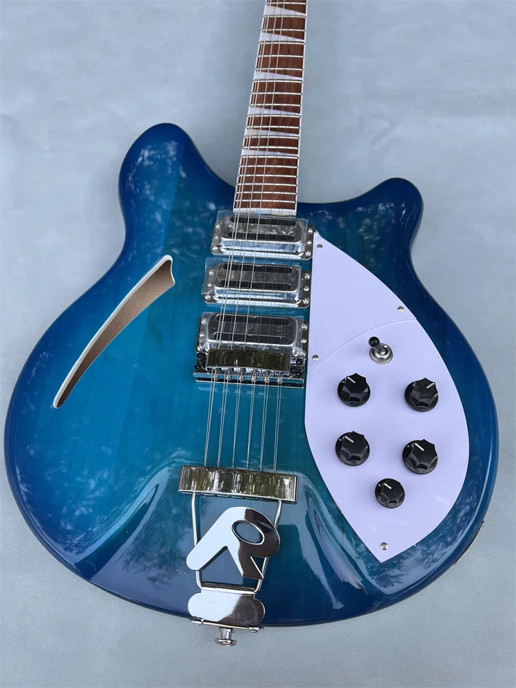 

2023 high-quality 12-string electric guitar, Ricken electric guitar, blue colour rosewood fingerboard, free shipping.