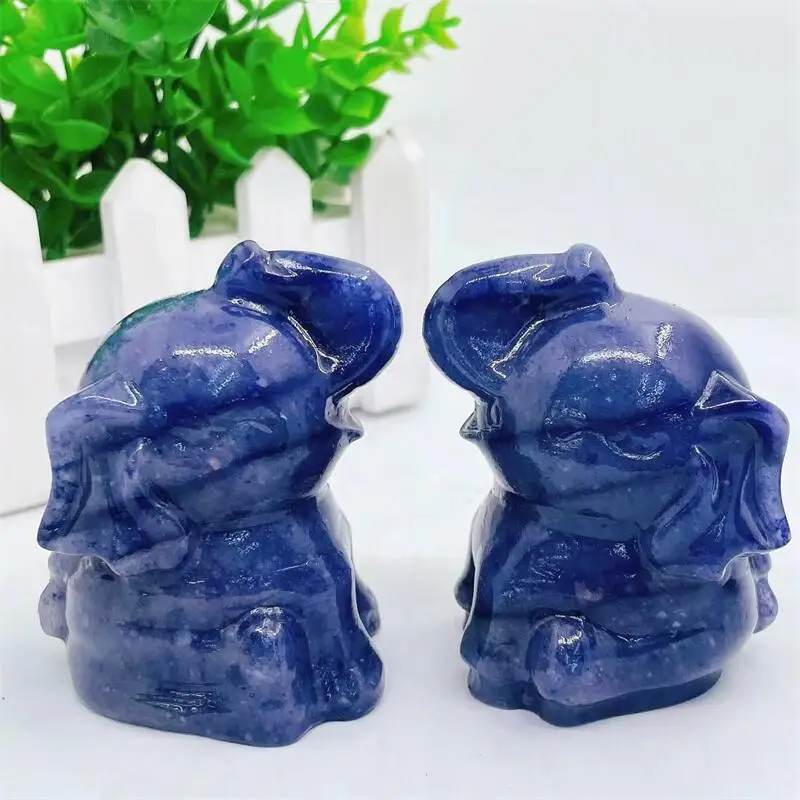 6 5 см фигурка слона из натурального голубого авантюрина Хрустальное ремесло