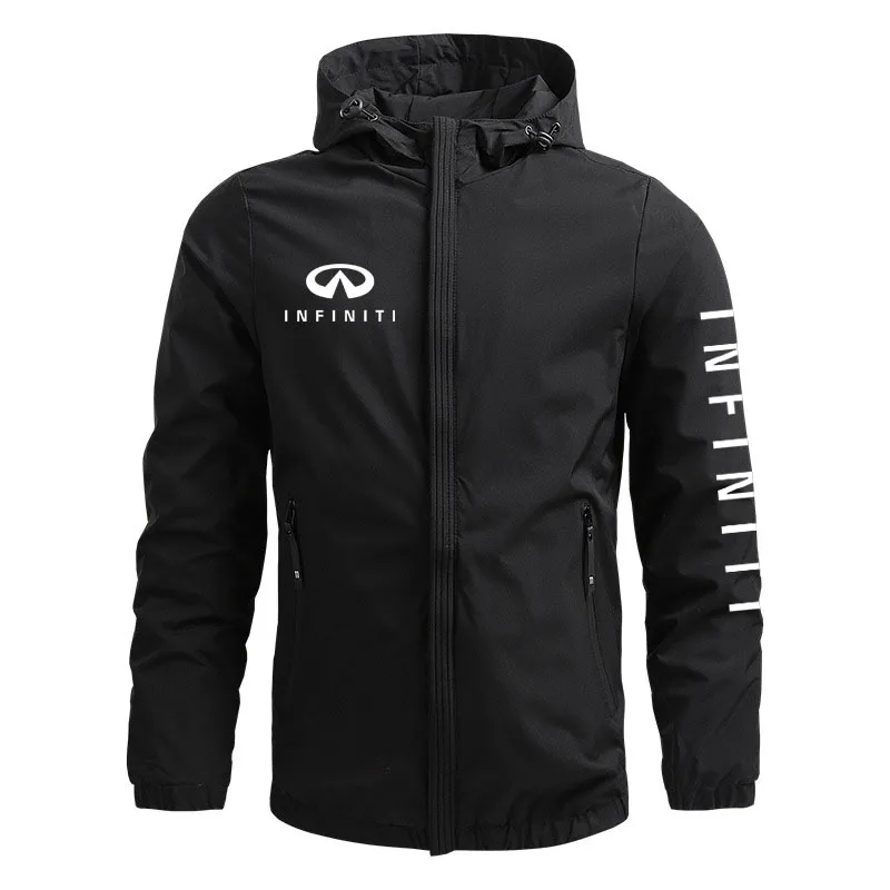 

Outdoor military men's jacket Fashion Infiniti car logo print Spring Autumn Men's Bomber Jacket Men's Hooded Baseball Jacket