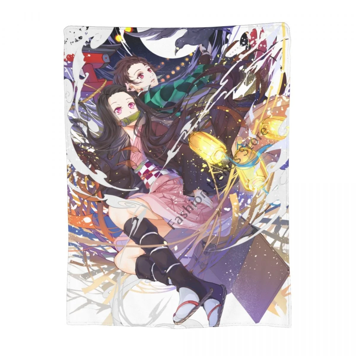 

Anime Demon Slayer Print Fleece Blanket Comfort Soft Bed Thin Quilt Sofa Office Nap Warm Blanket for Kids Adults manta