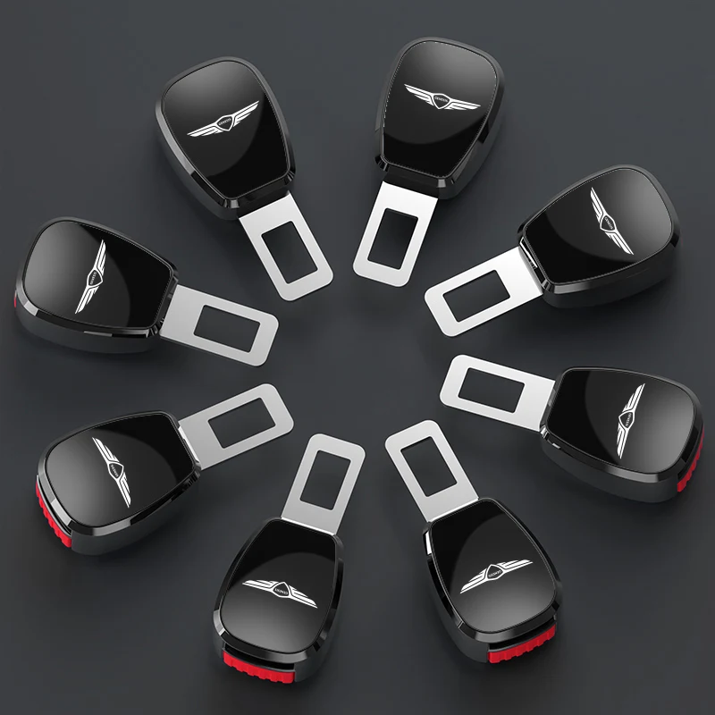 Фото Car Seat Belt Clip Extender Metal Badge Lock Buckle For Genesis G80 GV70 GV80 GV60 G70 Essentia Neolun G90 GV90 X Car №4