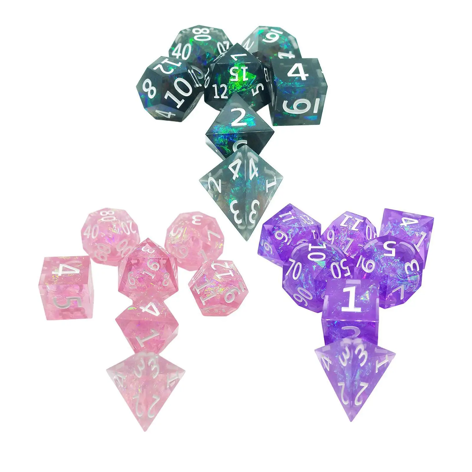 

Set of 7 Polyhedral Dices D4 D6 D8 D10 D12 D20 Die for Role Pla