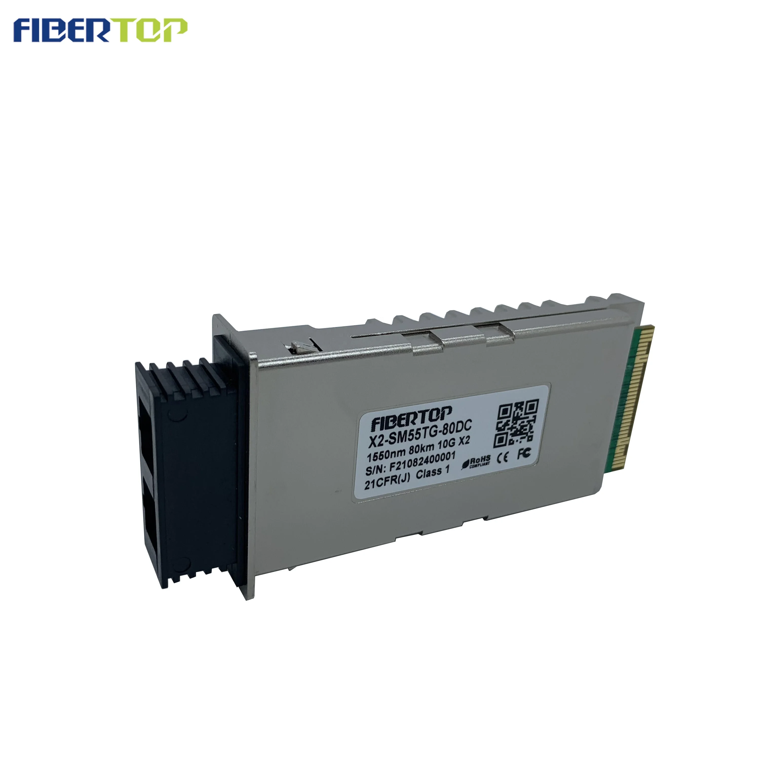 

FIBERTOP New arrival 10GBASE X2 ZR 1550nm 80km Single Mode double SC connector lan to fiber optic transceiver