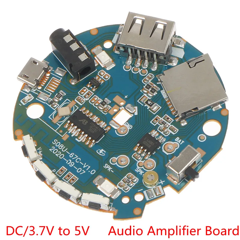 

V5.0 Wireless Bluetooth-compatible Speaker 3.7-5v Multifunction Receiver Audio Amplifier Board Mp3 Decoder AUX/TF/FM Function