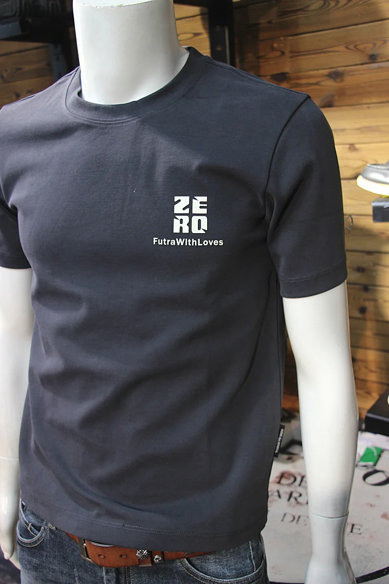 Осенне-зимняя мужская мягкая шерстяная утолщенная футболка с круглым вырезом