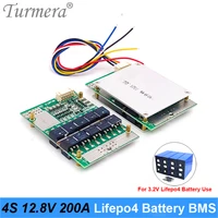 turmera 4s 12 8v 200a balance lifepo4 battery bms balance protected board for 3 2v 100ah 200ah 280ah 310ah lifepo4 batteries use