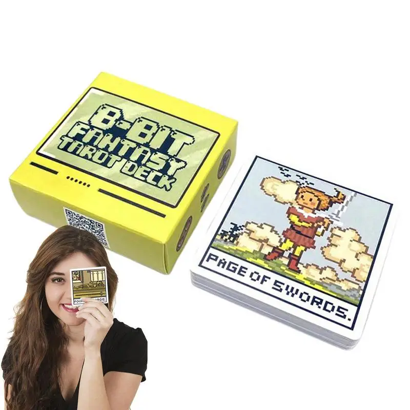

Fortune Telling Tarot Cards 8 Bit Fantasy Tarot Board Game Card Games Divination Table Cards For Family Party Entertainment Game